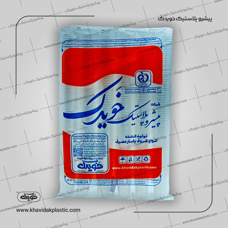 لیوان 500 عددی شفاف خویدک جنس پلیپروپیلن