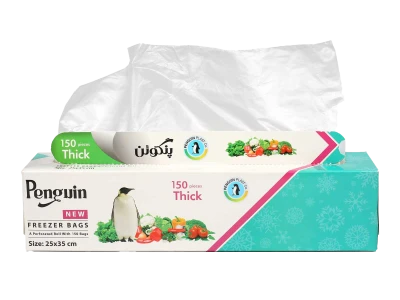 کیسه فریزر رولی جعبه ای ضخیم 25 *35 پنگوئن (150 عددی)